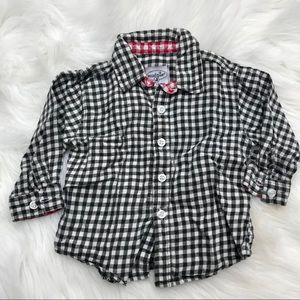 [Mudpie] Black Checkered Flannel Button Down